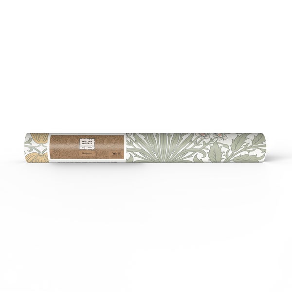 Vliestapete mit floralem Muster aus der William Morris Kollektion, gerollt