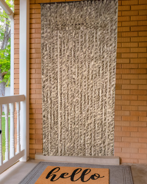 Fliegenvorhang Katzenschwanz-Fliegenvorhänge Katzenschwanz Taupe Beige Braun - 100cm x 230cm