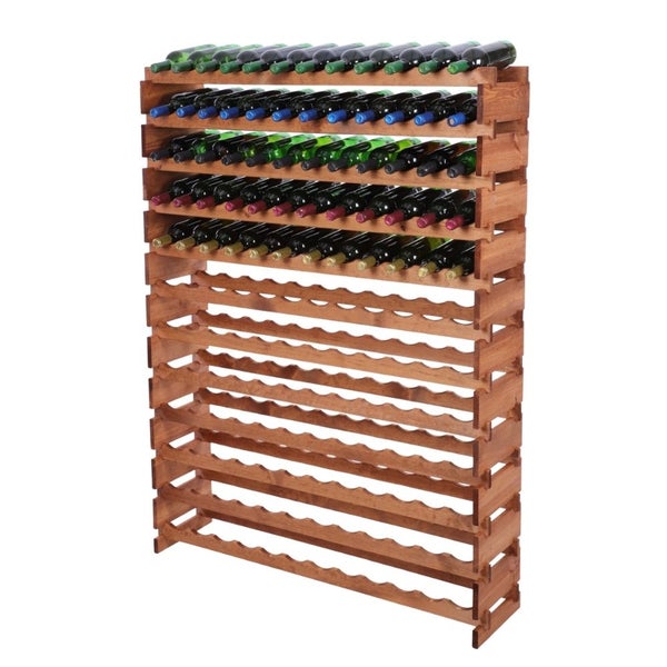 Weinregal VINOTECA FLEX PRO HxBxT 163x123x28cm 144 Flaschen auf 12 Ebenen Massives Kiefernholz Braun geölt