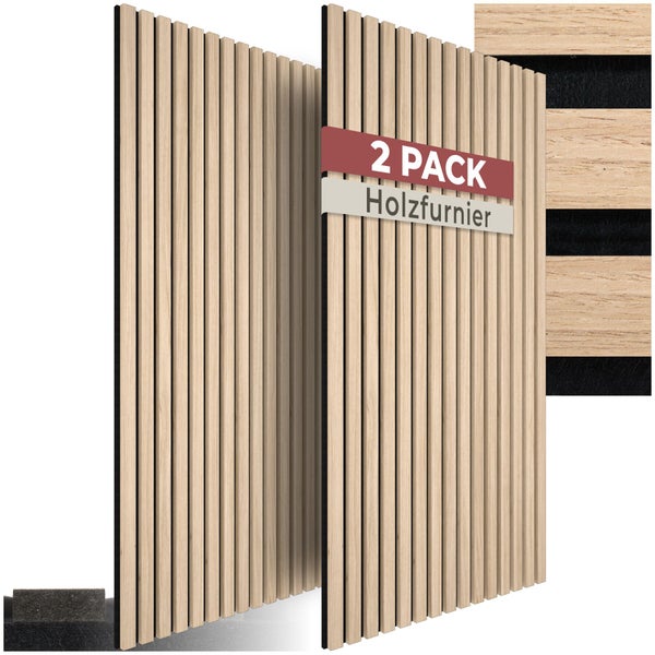 Zwei Holzfurnier Wandpaneele im Set