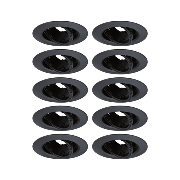 Einbauleuchte 10er-Set schwenkbar rund 90mm 30° GU10 max. 10x10W 230V dimmbar Schwarz