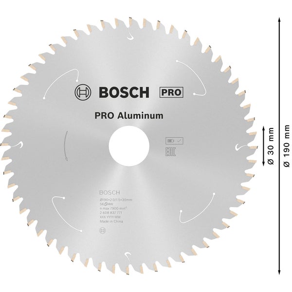 Bosch PRO Aluminium cordless Blatt für Kreissägen 190 x 2 x 30 mm - 2608837771