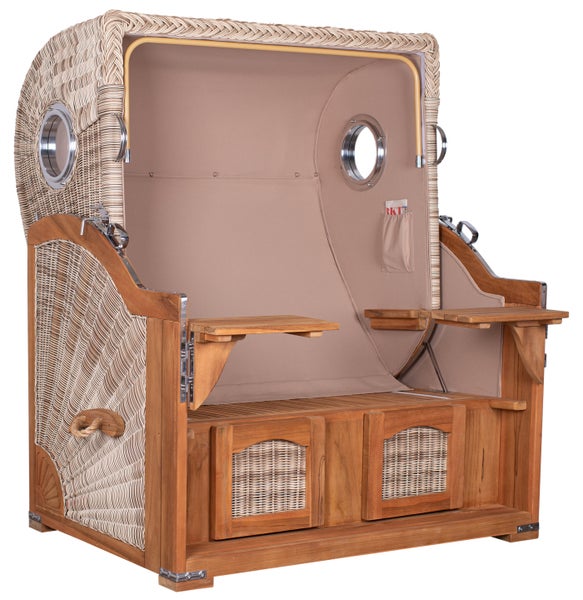 Strandkorb Rantum Grande Teak PE shell Dessin 540