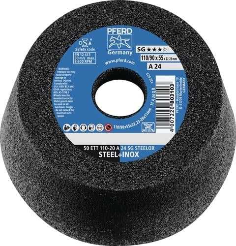 Topfschleifscheibe für Stahl und Edelstahl