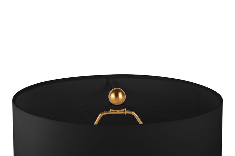 Tischlampe mit auffälligem Sockel aus Marmor in Schwarz Gold | Wohnzimmer Esszimmer Leuchte