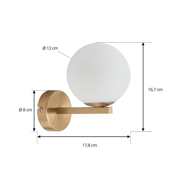 Lucande Wandleuchte, Wandlampe Bad Bidolo (spritzwassergeschützt in Gold / Messing aus Metall (1 flammig G9) - Wandleuchten Spiegelleuchte Badezimmer Wandbeleuchtung Badezimmerleuchte