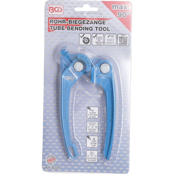 Rohrbiegezange zum Biegen von Kupfer-, Aluminium-, Messingrohren bis maximal 90 Grad