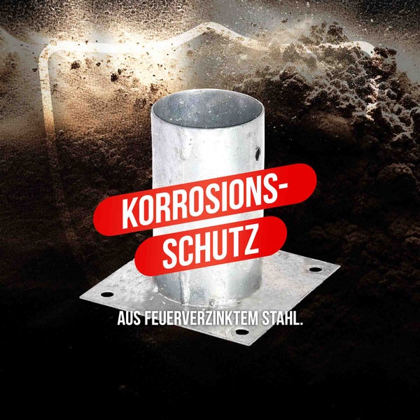 Aufschraubhülse (80 mm) für Rundholzpfosten, feuerverzinkt, silber