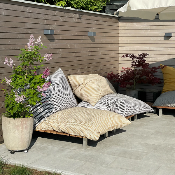 Lulu-Belle Outdoor-Kissen Cairo Größe XXL | nach Maß – Individuelle Größe & Farbe | Maßgefertigte Kissen Sitzauflage Wunschmaße Wunschfarben | Länge bis 200 cm, Breite bis 200 cm