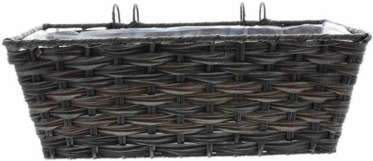 Dekoleidenschaft Balkonpflanzer Polyrattan, 44x19x16 cm, Blumenkasten, Pflanzcontainer, Pflanzkübel, Pflanzkasten, Balkonkasten