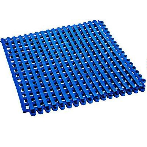 Quadratische, gitterartige Antirutschmatte aus Kunststoff für Nassbereiche wie Duschen oder Schwimmbäder.