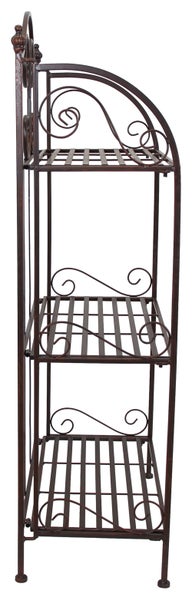 FRANK FLECHTWAREN | Regal Arabeske, METALL, 48 x 27 x 96 cm, einfacher Klappaufbau