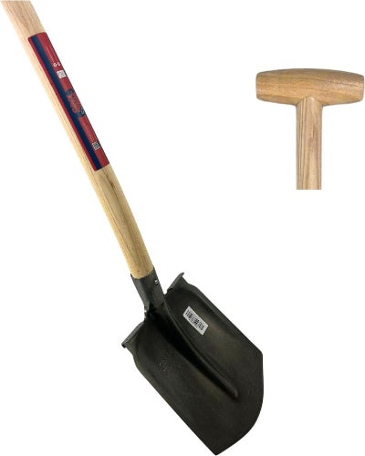 Spaten mit T-Griff und Holzstiel
