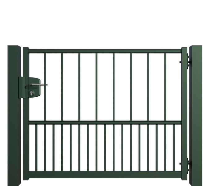 Gartentor aus Metall mit Schloss