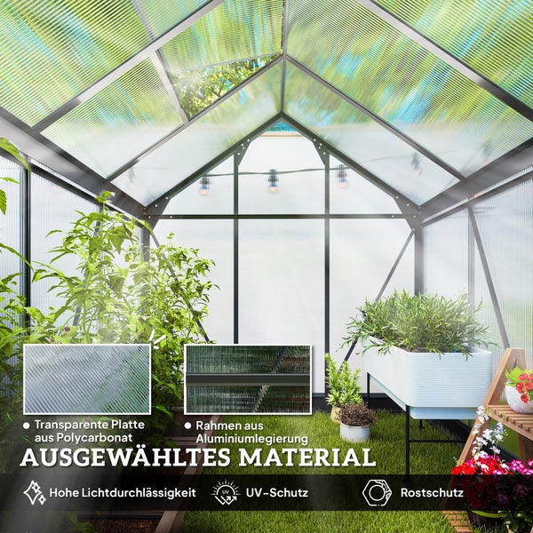 Detailansicht einer Gartenpavillon-Ecke mit robuster Aluminiumkonstruktion, 7,6 mal 7,6 Zentimeter dicken Säulen und Seitenvorhängen.