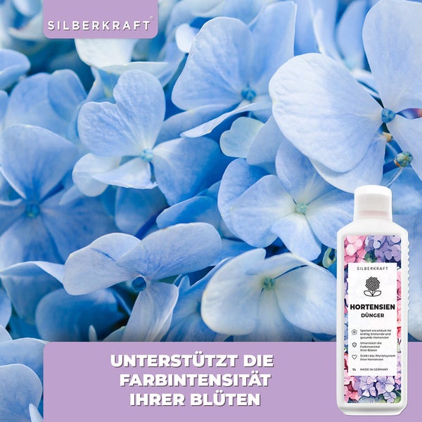 SILBERKRAFT Hortensien Dünger – Für kräftige Blüten – NPK Flüssigdünger – 1 Liter