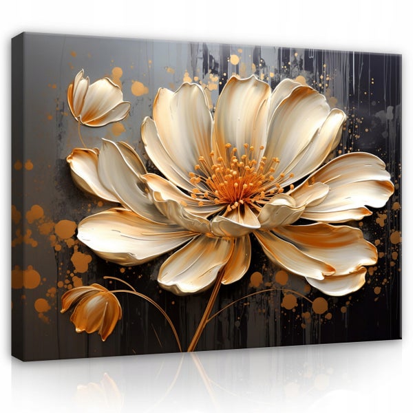Leinwandbild Abstrakt Blumen Modern Bilder Wohnzimmer 120X80 cm