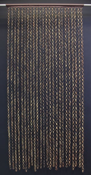 FRANK FLECHTWAREN | Türvorhang Ring in Ring, BAMBUS, LEINEN, ca. GH 185 cm, Breite 90 cm