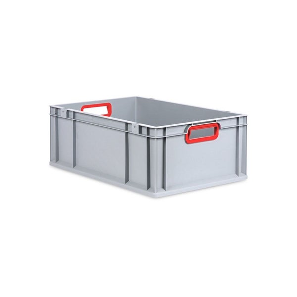 PROREGAL Spar Set 5x Eurobox Nextgen Color Mit Auflagedeckel & Schiebeschnappverschlüsse HxBxT 22 x 40 x 60 cm Griffe Rot Offen Verstärkter Boden