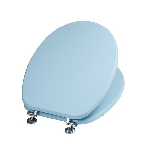 Hellblauer universalpassender Toilettendeckel, FSC zertifiziertes MDF, antibakteriell