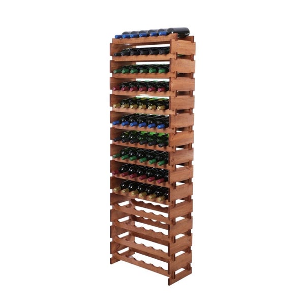Weinregal VINOTECA FLEX PRO HxBxT 191x65x28cm 84 Flaschen auf 14 Ebenen Massives Kiefernholz Braun geölt