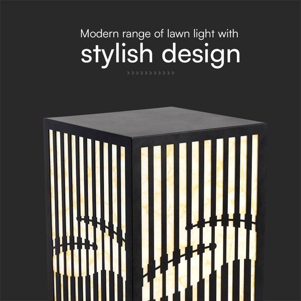 Moderne Rasenleuchte mit stilvollem Design für den Außenbereich.