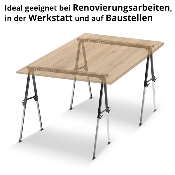 Sägebock 2er Set 150 kg höhenverstellbar 645 - 910 mm Arbeitsbock