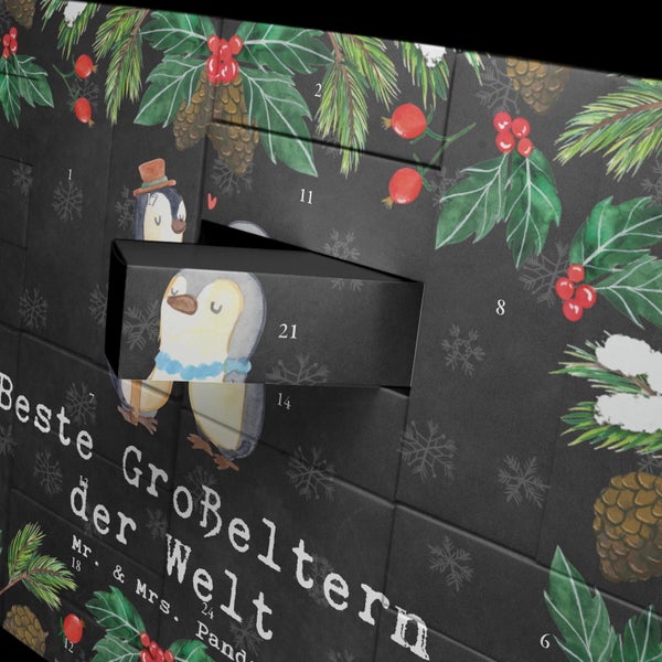 Mr. & Mrs. Panda Befüllbarer Adventskalender Pinguin Beste Großeltern der Welt - Schwarz