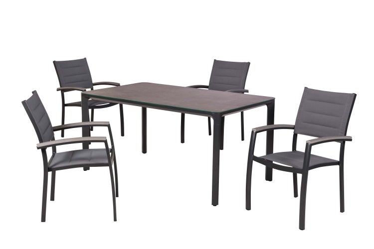 Gartentischgruppe mit vier Stühlen für den Außenbereich