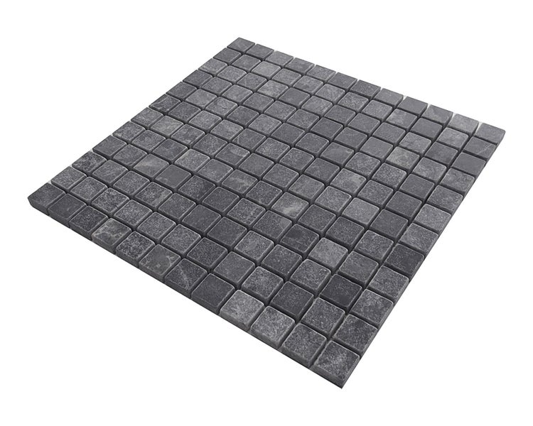 Wohnrausch Natursteinmosaik Marmor BLACK 2,3 x 2,3 cm, getrommelt, dunkelgrau