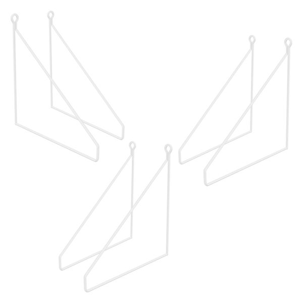 ML-Design 6 Stück Regalhalterung 250mm, Weiß, Metall, Dreieckige Regalhalterungen, Schwebe Regalwinkel, Draht Wandhalterung, Regalträger für Wandmontage, Wandregal Wandkonsole Hängeregal Regalstütze