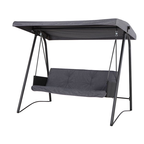 Sanne Hängesofa 3 Pers. mit Kissen schwarz, grau. 220 X 134 X 182 cm