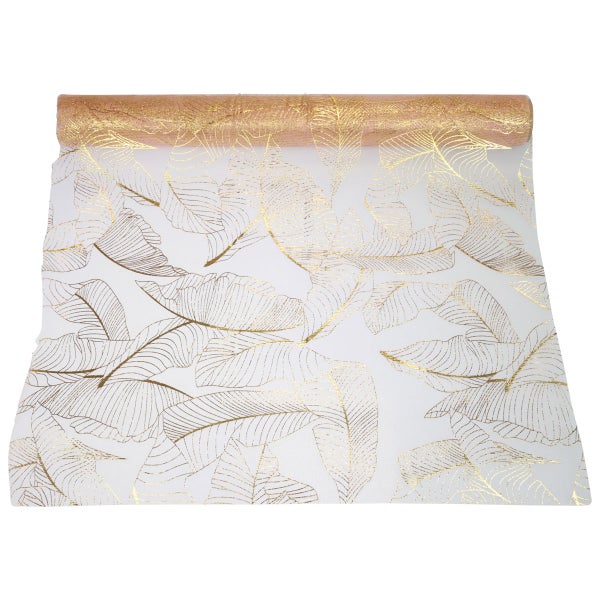 Dekostoffrolle mit Blattmuster