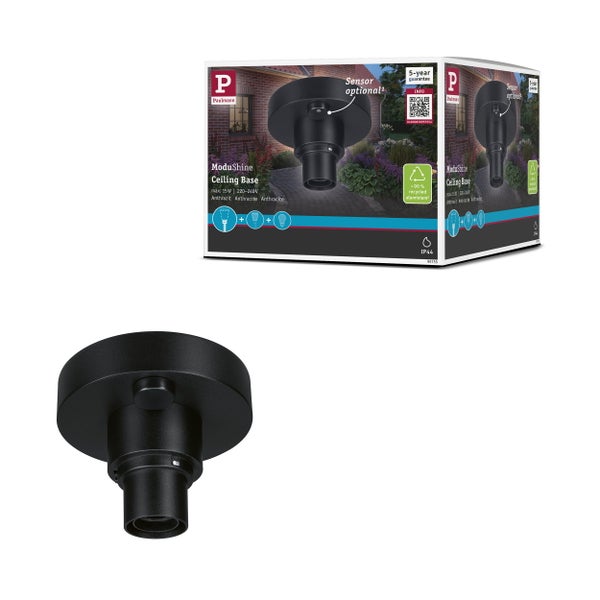 ModuShine Deckenhalter Einfacher Lichtaustritt IP44 Anthrazit