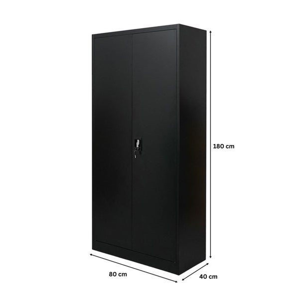 Stahlschrank mit zwei Türen, Schloss und den Maßen 180 x 80 x 40 cm