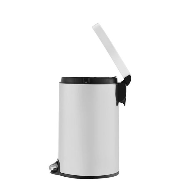 PROREGAL Treteimer Mit Stilvollem Pedal & Leise Schließendem Deckel & Kunststoffinneneimer 20 Liter HxBxT 45,5 x 29,2 x 36,6 cm Weiß