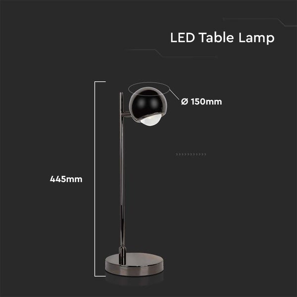 V-TAC VT-7506-B - Table Lamps - IP20 - Black Body - 5 Watt - 500 Lumen - 3000K