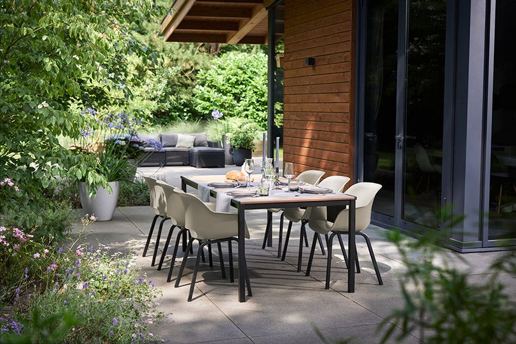 Keter Signature Porto Tisch 200 cm + 6 Noa Stühle – Stilvolles Outdoor-Dining für bis zu 8 Personen