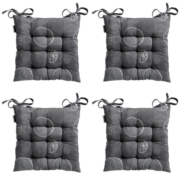 Sitzkissen Tuscany Circle grau - Ca. 46x46 cm - 4er-Set