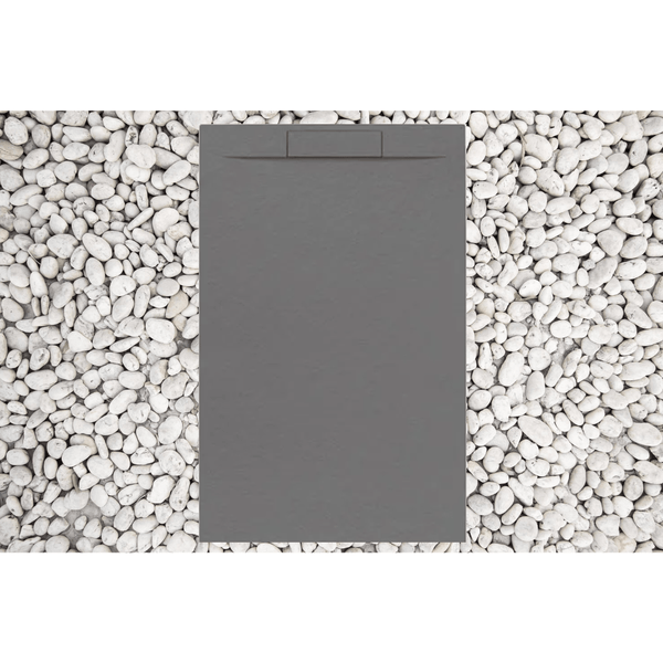 Duschwanne 105X65 cm GRAU Vulcano Line PLUS Aus Harz und Marmorpulver Mit Seitengitter AUS MARMORESINA - FRASCIO