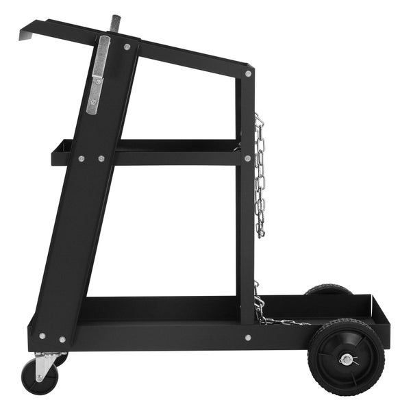 ECD Germany Mobiler Schweißwagen mit 3 Ablageflächen und Gasflaschenhalter, bis 45 kg,Schweißmobil mit 3 Regale, Schweißgerätewagen Wagen für Schweißgeräte, Gerätewagen Werkstattwagen Flaschenwagen