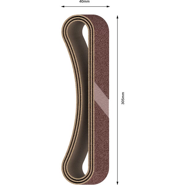 Schleifband mit den Maßen 40 mm x 305 mm