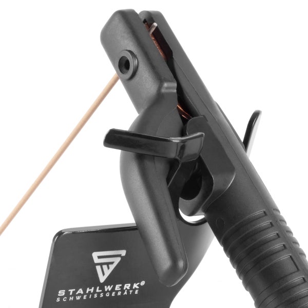 Elektrodenhalter für Schweißgerät mit Stahlwerk Logo