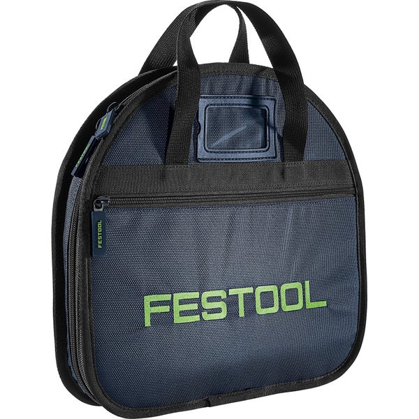 Festool Werkzeugtasche aus robustem Textilgewebe mit Tragegriffen und Reißverschlussfächern sowie Festool Logo.