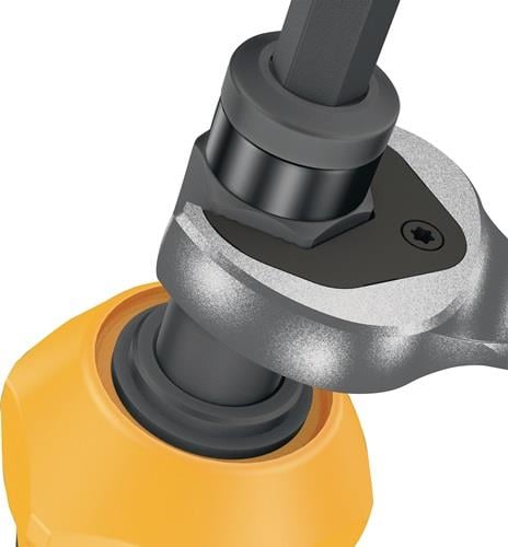 Detailaufnahme eines Schraubenschlüssels mit Sechskant