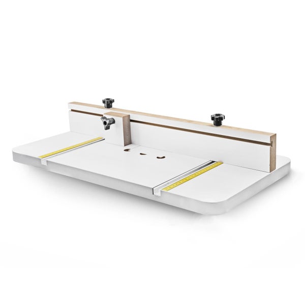 Frästisch mit Anschlag und Skala zur Holzbearbeitung