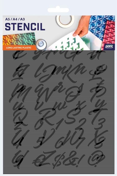 QBIX Buchstabenschablone Dekorative Buchstaben A4 Größe Kunststoff - Höhe Buchstaben 2-3cm