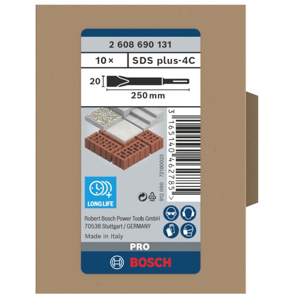 Bosch PRO SDS plus-4C Flachmeißelset 20 x 250 mm - 2608690131