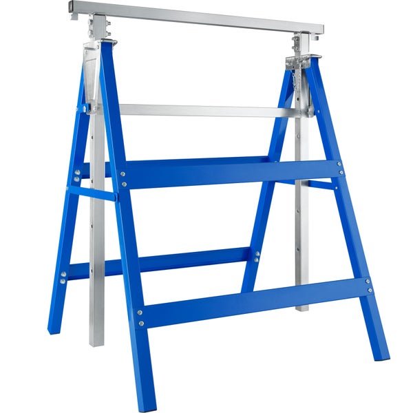 2er-Set Gerüstbock tectake  mit Sicherheitsspinden aus Stahl-Vierkantrohr blau