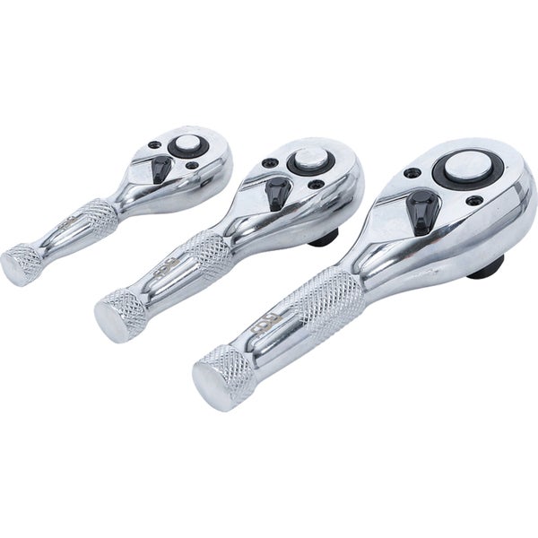 BGS Mini-Umschaltknarren-Satz 6,3 mm (1/4) / 10 mm (3/8) / 12,5 mm (1/2) 3tlg. - 215